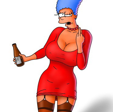 Drunk housewife Marge Simpson